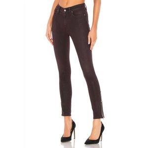 Hudson Barbara High Rise Burgundy Ankle Side Zip Jeans Size 31 NWOT
